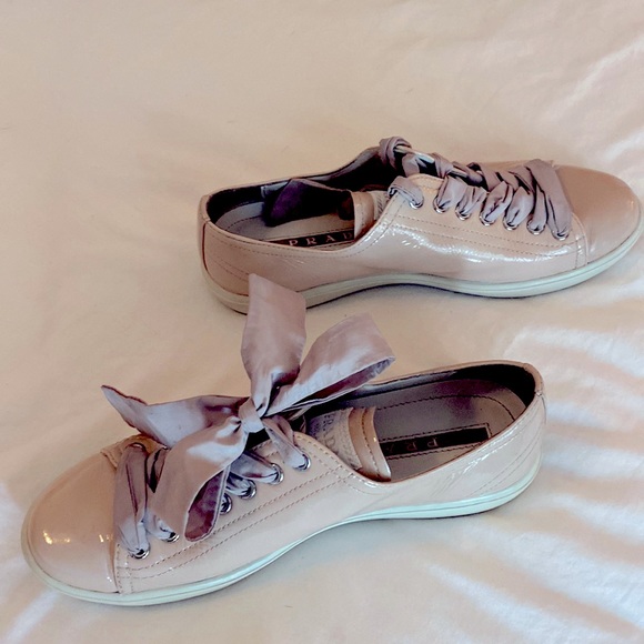 Women’s Prada Pink Patton Leather Sneakers with Original Satin Laces size 36 - Picture 4 of 7